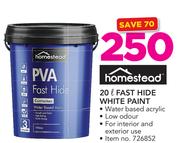 Homestead Fast Hide White Paint-20Ltr