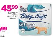 Baby Soft Toilet Rolls 2 Ply White 9's