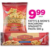 Fatti's & Moni's Macaroni/Spaghetti Pasta-500g Each