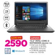Lenovo 15.6" Intel Core i3 Notebook IDEAPAD 110