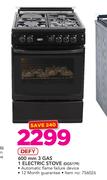 Defy 600mm 3 Gas 1 Electric Stove DGS179