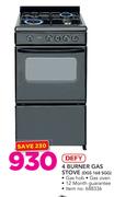 Defy 4 Burner Gas Stove DGS 168 SGG