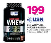 USN Whey All In One Protein In Chocolate Or Strawberry-2Kg Each