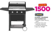 Cadac Classic 3 Burner Gas Barbecue Including Cadac Thermo Grids