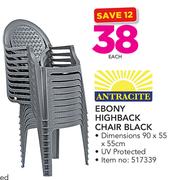 Antracite Ebony Highback Chair Black-Each