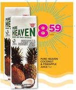 Pure Heaven Coconut & Pineapple Juice-1Ltr Each 
