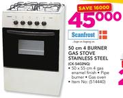 Scanfrost 50Cm 4 Burner Gas Stove Stainless Steel CK-5402NG