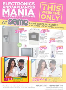 Game Nigeria : Electronics & Appliance Mania (2 Sep -  3 Sep 2017), page 1