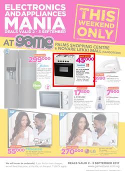 Game Nigeria : Electronics & Appliance Mania (2 Sep -  3 Sep 2017), page 1