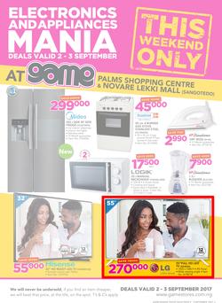 Game Nigeria : Electronics & Appliance Mania (2 Sep -  3 Sep 2017), page 1