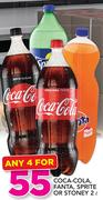 Coca Cola Fanta, Sprite Or Stoney-4 x 2Ltr