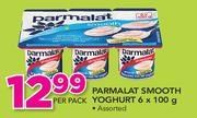 Parmalat Smooth Yoghurt Assorted-6 x 100g Per Pack