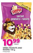Simba Peanuts & Raisins Assorted-150g Each