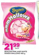Beacon Pink & White Marsh Mallows-400g Each