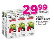 Ceres Fruit Juice Assorted-6 x 200ml Per Pack