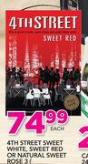 4th Street Sweet White, Sweet Red Or Natural Sweet Rose-3Ltr Each