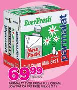 Parmalat Ever Fresh Full Cream, Low Fat Or Fat Free Milk-6 x 1Ltr