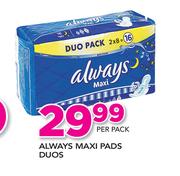 Always Maxi Pads Duos-Per Pack