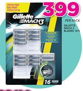 Gillette Mach 3 Blades-16's Per Pack