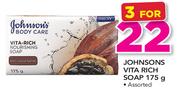 Johnsons Vita Rich Soap Assorted-3 x 175g