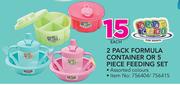 Baby Care 2 Pack Formula Container Or 5 Piece Feeding Set-Each