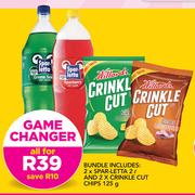 Spar Letta-2 x 2Ltr And Crinkle Cut Chips-2 x 125g Bundle