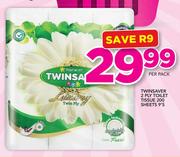 Twinsaver 2 Ply Toilet Tissue 200 Sheets-9's Per Pack