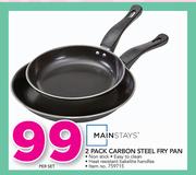 Mainstays 2 Pack Carbon Steel Fry Pan-Per Set