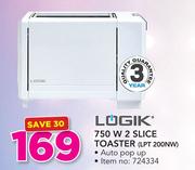 Logik 750W 2 Slice Toaster (LPT 200NW)