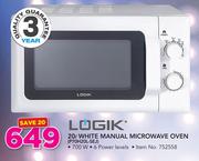 Logik 20Ltr White Manual Microwave Oven (P70H20L-SEJ)