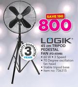 Logik 45cm Tripod Pedestal Fan (FD-45MB)
