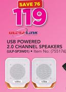 Ultra Link USB Powered 2.0 channel Speaker (ULP-SP3W01)