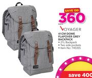 41cm Dome Flapover Grey Backpack-Each