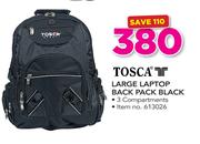 Tosca Large Laptop Back Pack Black