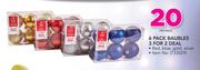 6 Pack Baubles (3 For 2 Deal)-Per Pack