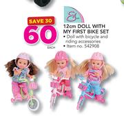 Evi 12cm Doll With my First Bike Set-Each