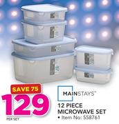 Mainstays 12 Piece Microwave Set-Per Set