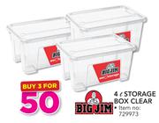 Bigjim 4Ltr Storage Box Clear-For 3