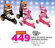 Girls Or Boys Inline Training Skates-Each