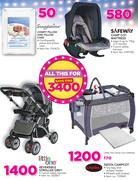 Snuggletime Comfy Pillow & Pillow Case,Safeway Car Seat,Little One Stroller Grey & Chelino Campcot 