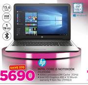 HP 15.6" Intel Core i3 Notebook 15-AY035NI