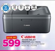 Canon MX494 Inkjet Printer 4 In 1 Printer