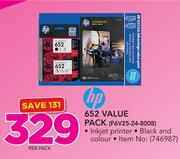 HP 652 Value Pack F6V25-24-8008-Per Pack