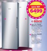 Bosch 326Ltr All Fridge Metallic KSV33NI30 Or Bosch 246Ltr All Freezer Metallic GSN33VI30-Each