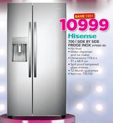 Hisense 700Ltr Side By Side Fridge Inox H700SI-ID