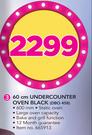 Defy 60cm Undercounter Oven Black DBO 458