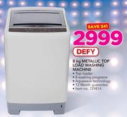 Defy 8Kg Metallic Top Load Washing Machine