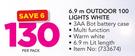 6.9m Outdoor 100 Lights White-Per Pack