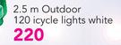 2.5m Outdoor 120 iCycle Lights White