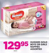 Huggies Gold Boys Or Girls Nappies Assorted-Each